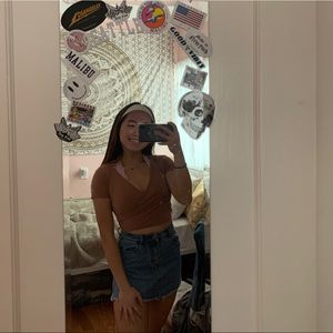 nude pink pacsun wrap top